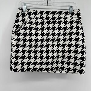 Loudmouth Golf Skort Womens 6 Black White Houndstooth Athletic Mini Skirt 8247